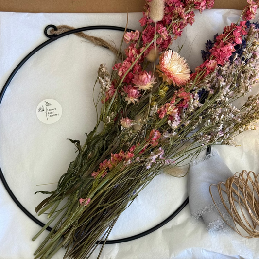Flower Farm Floristry kit to make a dried flower wreath