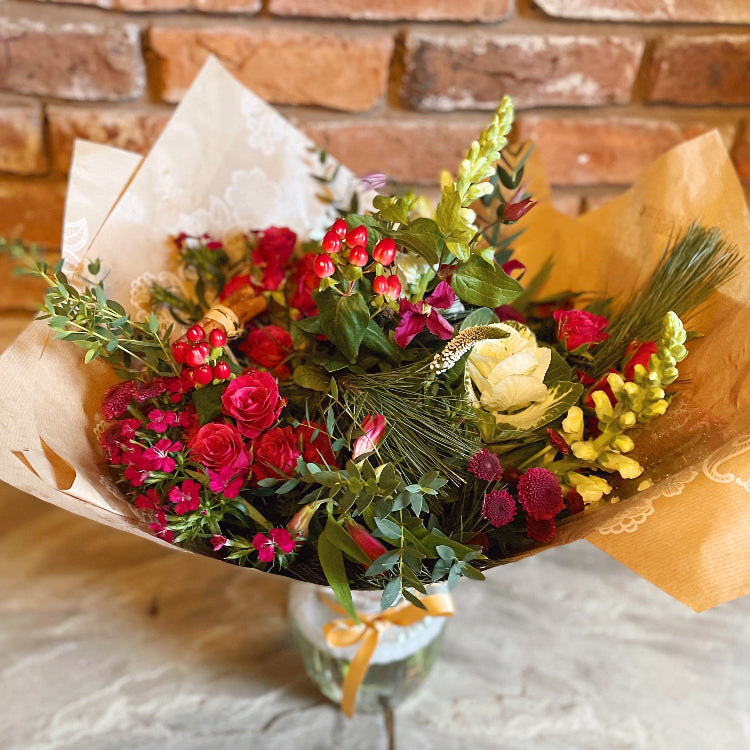 Hand-Picked Seasonal Bouquet in a Vase