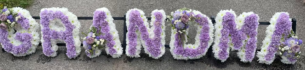 Grandma in lilac flowers